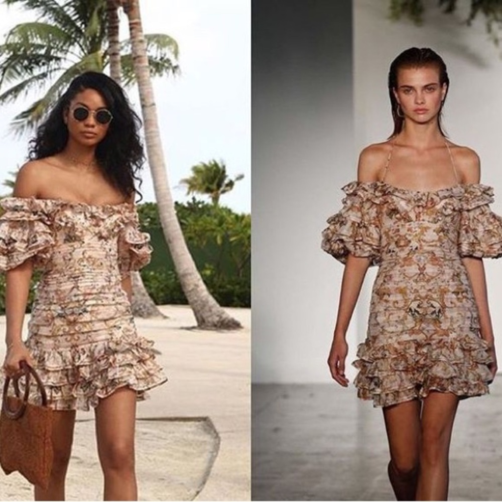 Zimmerman Painted Hearts Fold Ruffle Dress